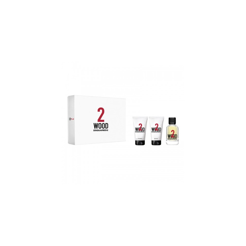 Dsquared2 2 Wood Cofanetto Regalo Edt Uomo 50 Ml + Shower Gel 50 Ml + Body Gel 50 Ml 