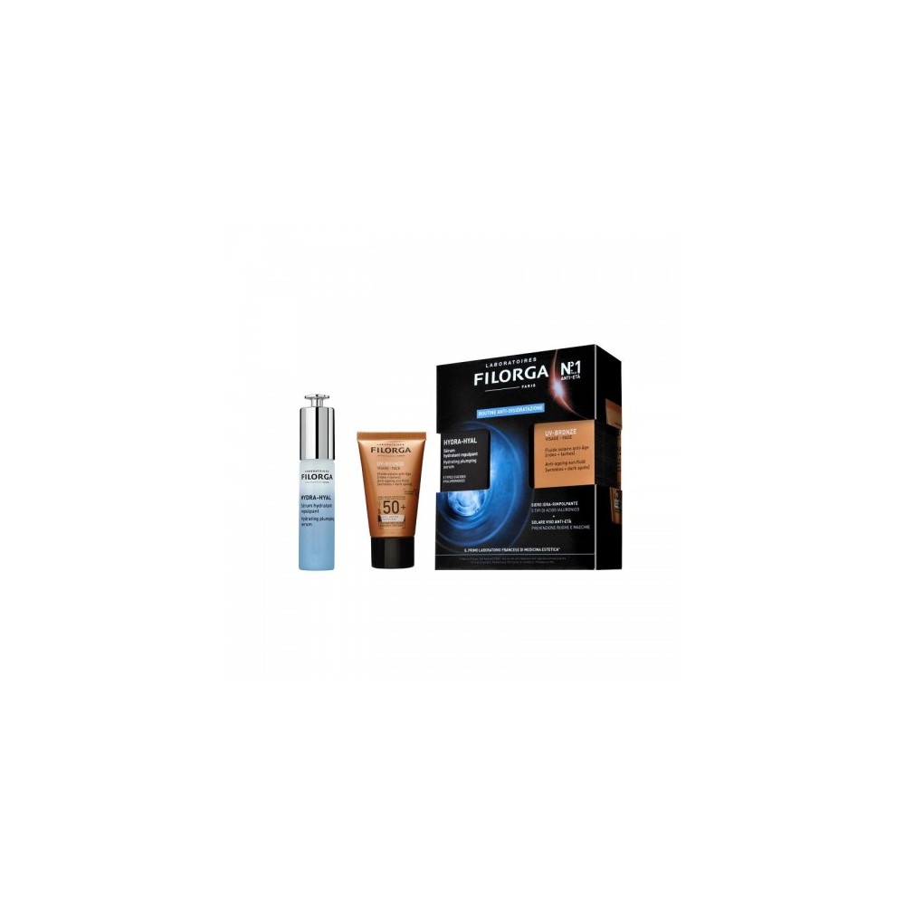 Filorga Routine Anti-Disidratazione Siero Hydra-Hyal 30 Ml + Uv-Bronze Spf50+ Protezione Solare Viso 40 Ml 