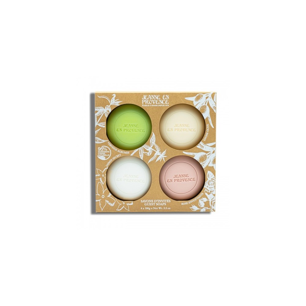 Jeanne En Provence Savons D'Invites Kit Regalo Con Quattro Saponi Solidi 