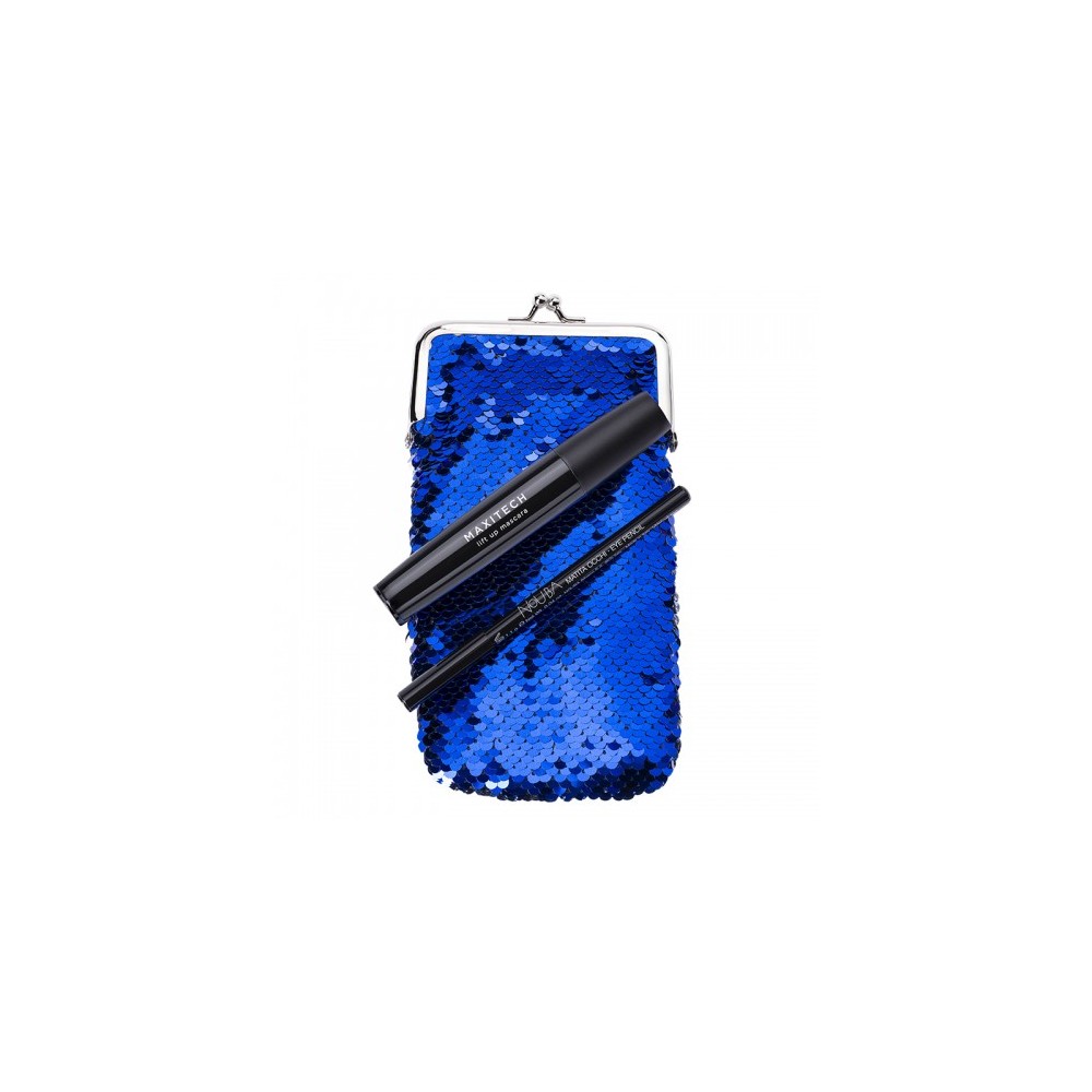 Nouba Maxitech Set Mascara + Portaocchiali Blu-Lux + Matita Occhi Nera 