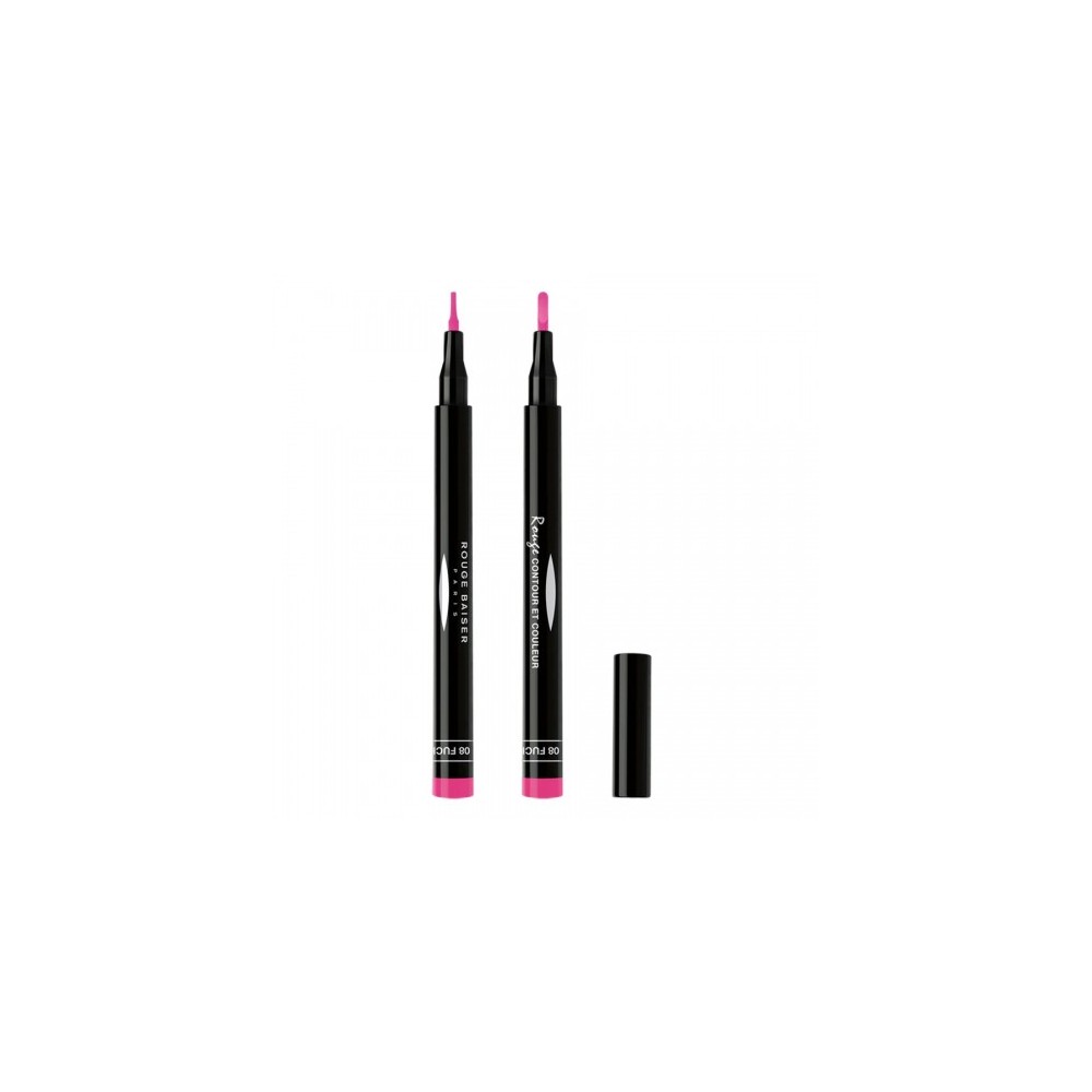 Rouge Baiser Rouge Contour Et Couleur Pennarello Labbra N. 8 Fuchsia 
