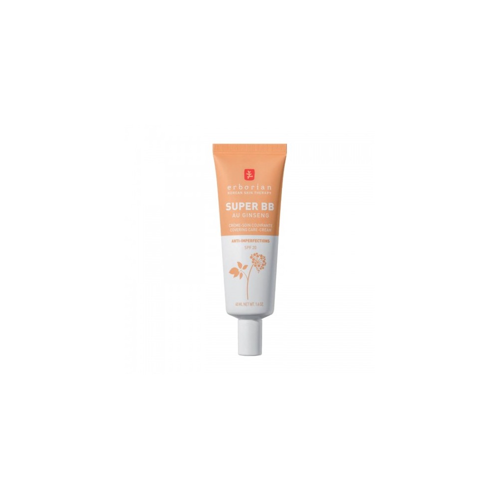 Erborian Super Bb Con Ginseng Crema Viso Coreana Anti-Imperfezioni Dore 40 Ml 