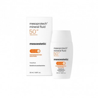 Mesoestetic Mesoprotech Mineral Fluid SPF50 Protezione Solare Viso Colorata Per Pelli Sensibili 50 Ml