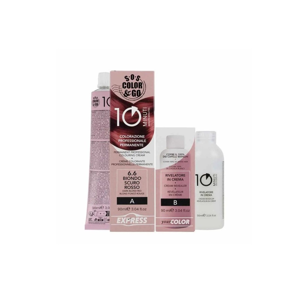 Alama Sos Color&Go Colorazione Permanente In 10 Minuti - 6.6 Biondo Scuro Rosso 