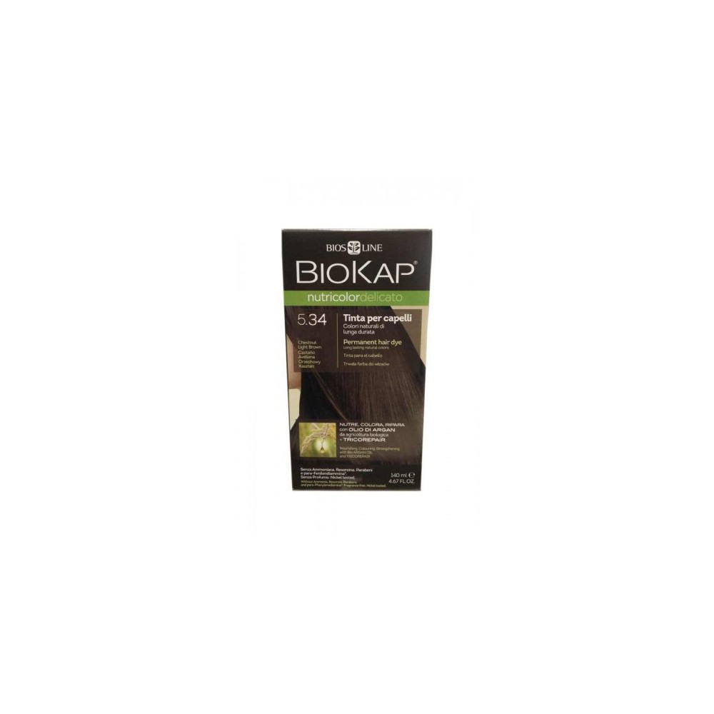 Bios Line Biokap Nutricolor Delicato Tinta Per Capelli N.5.34 Castano Chiaro Miele 