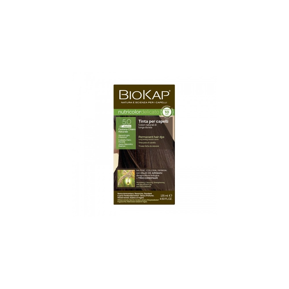 Bios Line Biokap Nutricolor Delicato Rapid Tinta Per Capelli N. 5.0 Castano Chiaro Naturale 