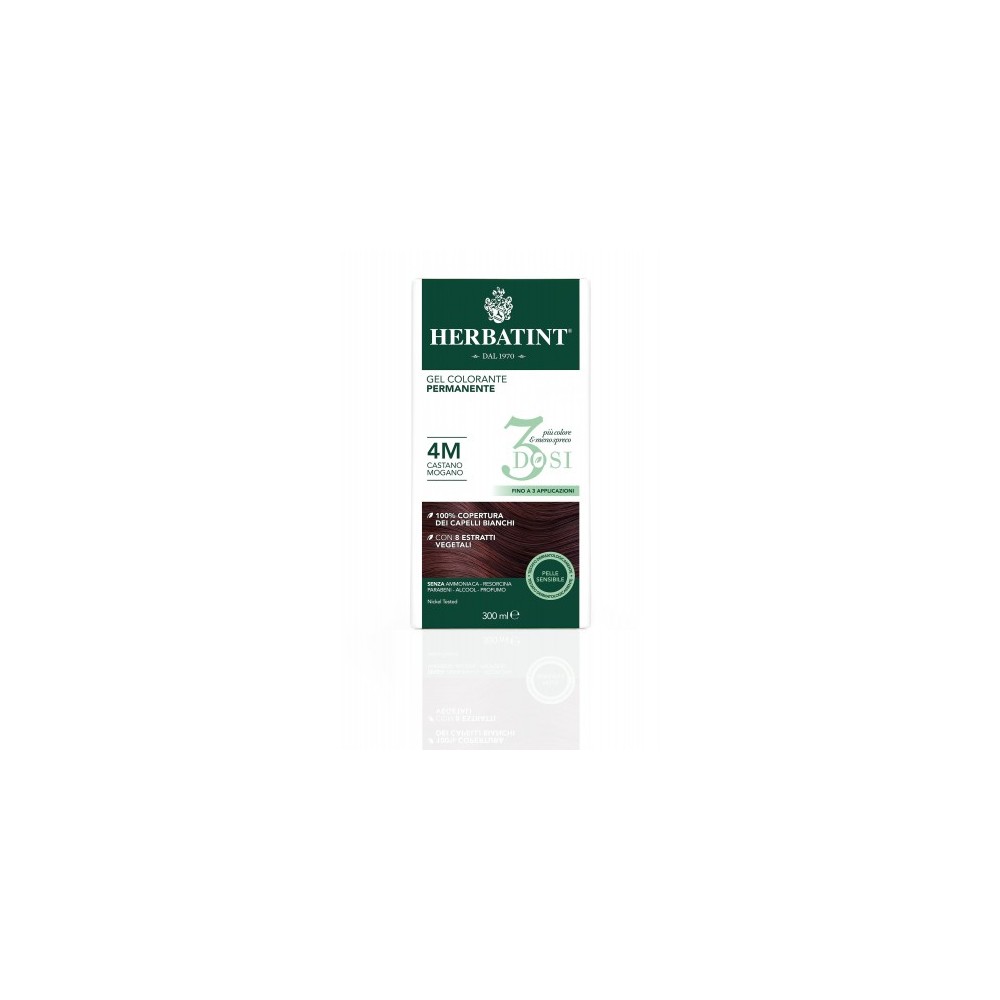 Herbatint 3 Dosi Gel Colorante Permanente 300 Ml 4M Castano Mogano 