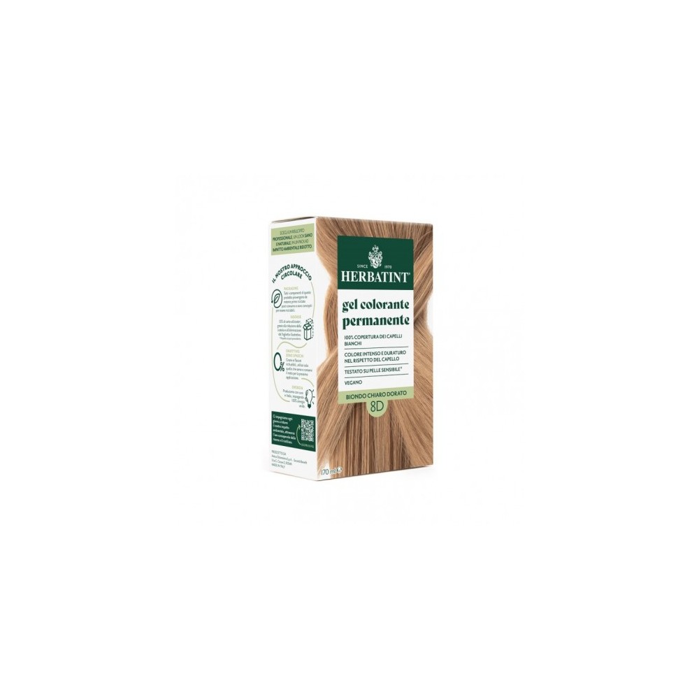 Herbatint Gel Colorante Permanente Per Capelli N.8D Biondo Chiaro Dorato 170 Ml 