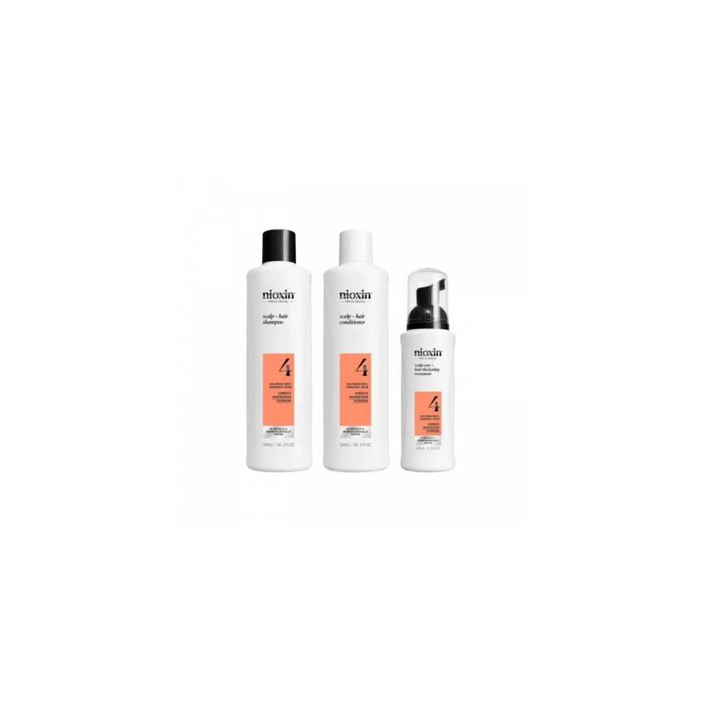 Nioxin System 4 Kit Cofanetto Volumizzante Shampoo 300 Ml + Balsamo 300 Ml + Trattamento 100 Ml 