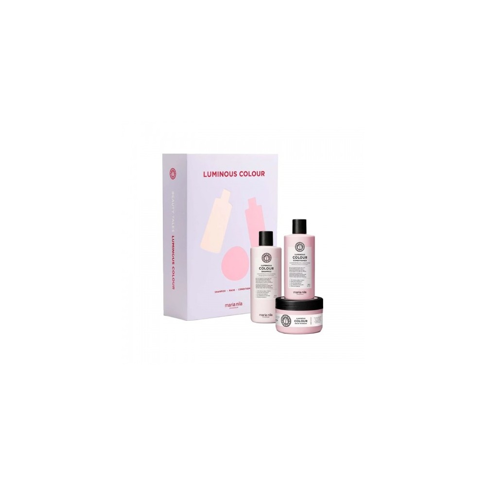 Maria Nila Cofanetto Luminous Colour Shampoo 350 Ml + Balsamo 300 Ml + Maschera 250 Ml 