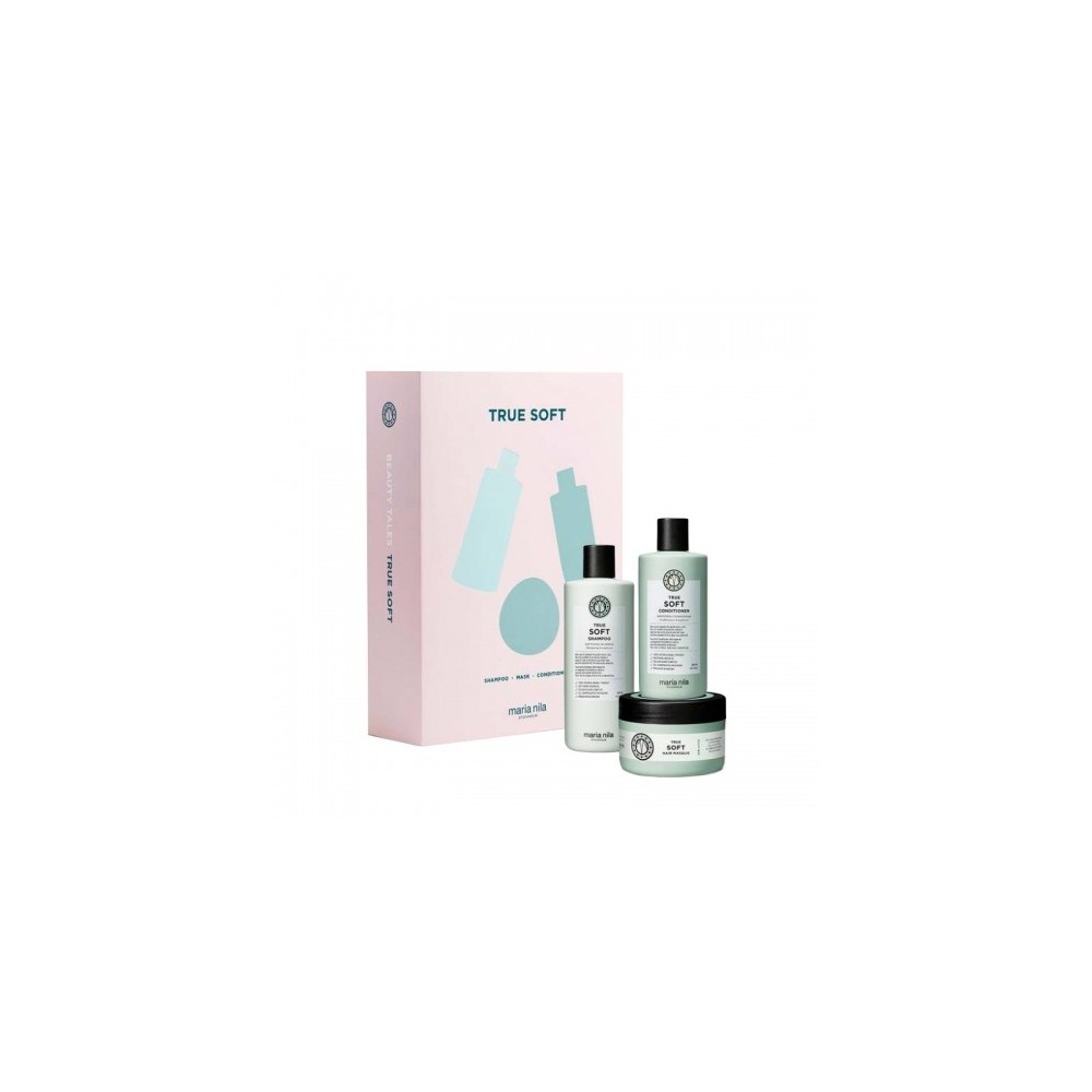Maria Nila True Soft Shampoo 350 Ml + Balsamo 300 Ml + Maschera 250 Ml Cofanetto 
