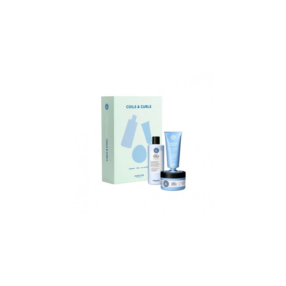 Maria Nila Coils & Curls Shampoo 350ml + Maschera 250ml + Crema Leave-In 100ml Cofanetto 