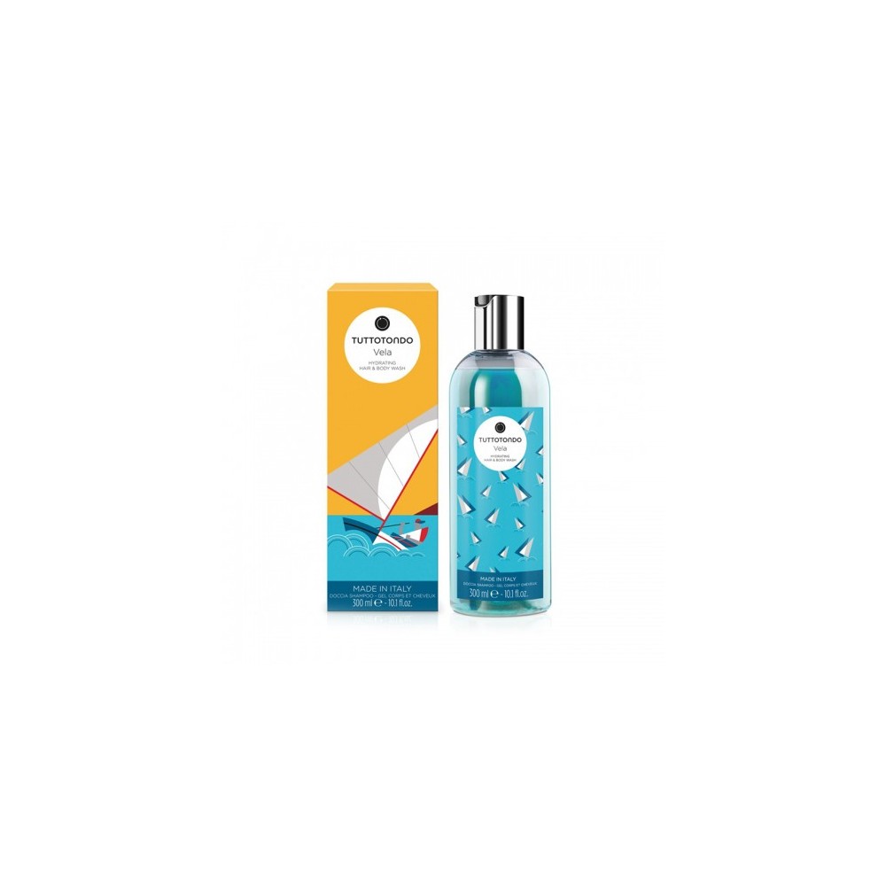 Tuttotondo Vela Hydrating Hair & Body Wash Doccia Shampoo Idratante 300 Ml 