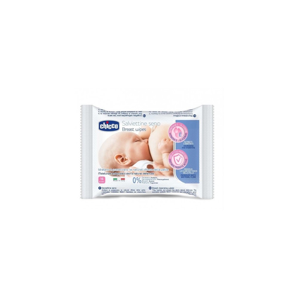 Chicco Salviette Detergenti Seno Confezione 16 Salviettine 