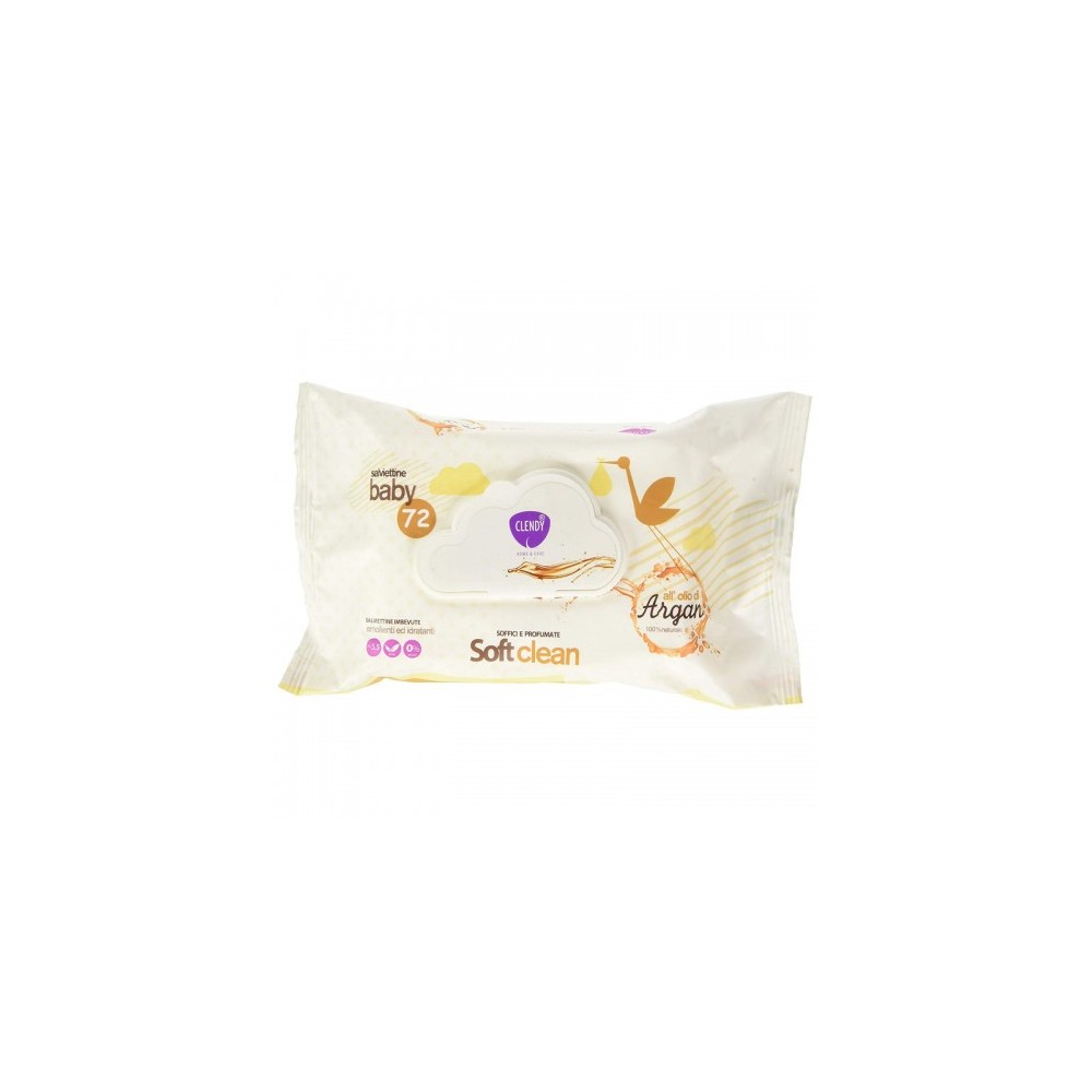 Clendy Soft Clean 72 Salviettine Baby All'Olio Di Argan 