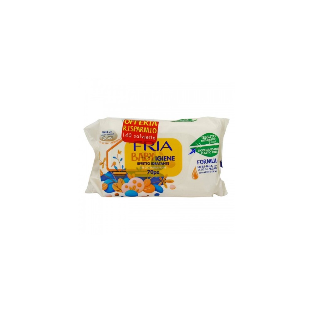 Fria Baby Igiene 2 X 70 Salviette Igienizzanti Con Olio Di Argan 