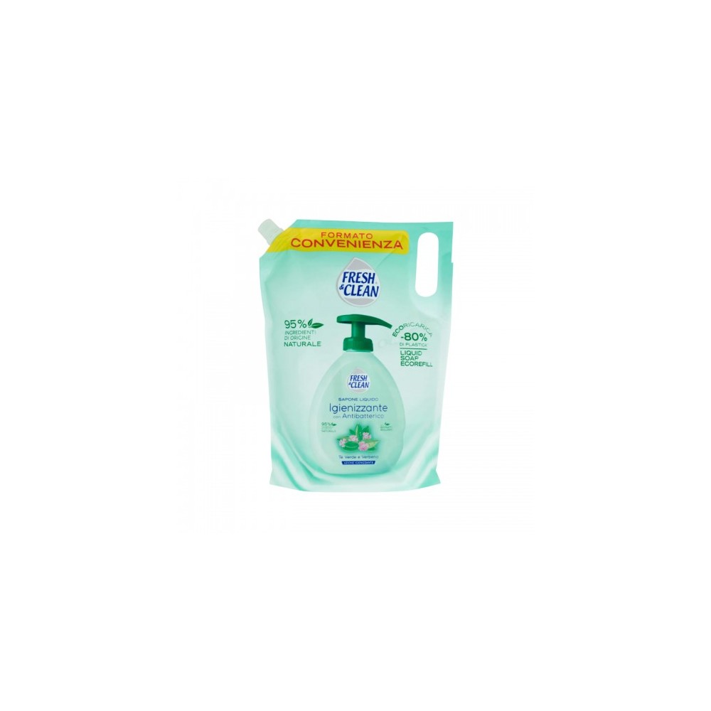 Fresh & Clean Igienizzante Tè Verde E Verbena Sapone Liquido Eco Ricarica 1 L 