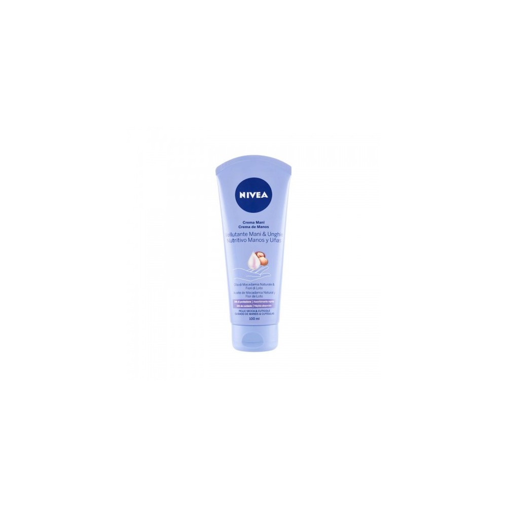 Nivea Vellutante Mani & Unghie Crema Mani Con Olio Di Macadamia E Fior Di Loto 100 Ml 
