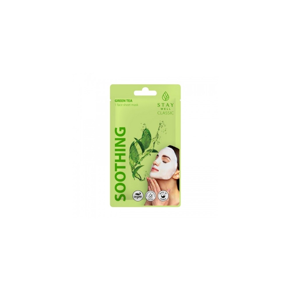 Stay Well Classic Soothing Green Tea Maschera Viso Lenitiva 