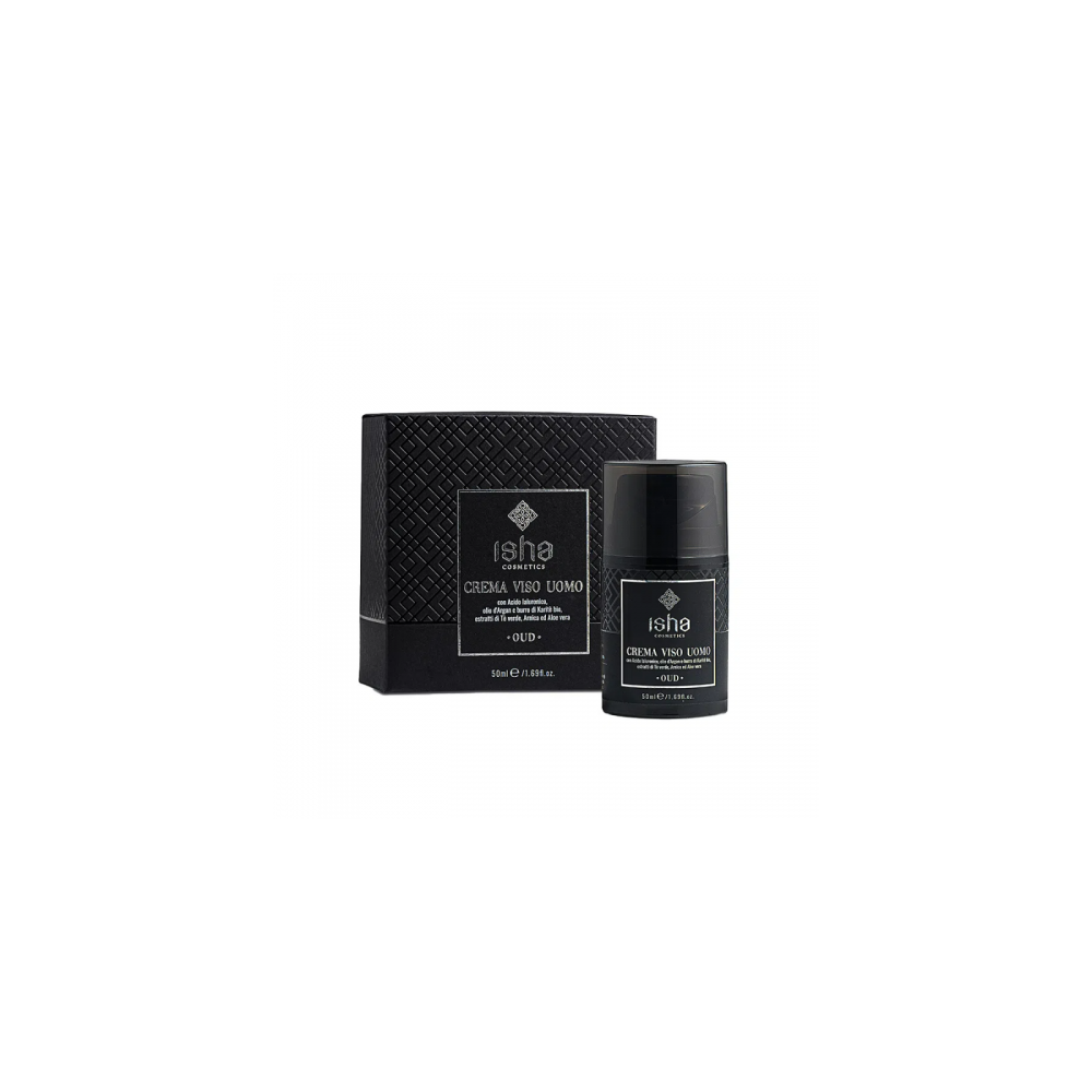 Isha Crema Viso Uomo Con Acido Ialuronico Ed Olio D'Argan 50 Ml 