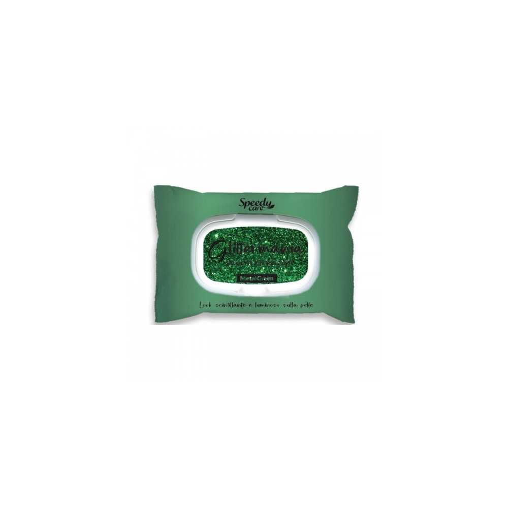 Speedy Care Glitter Mania Metal Green 15 Salviette Glitter Rinfrescanti 