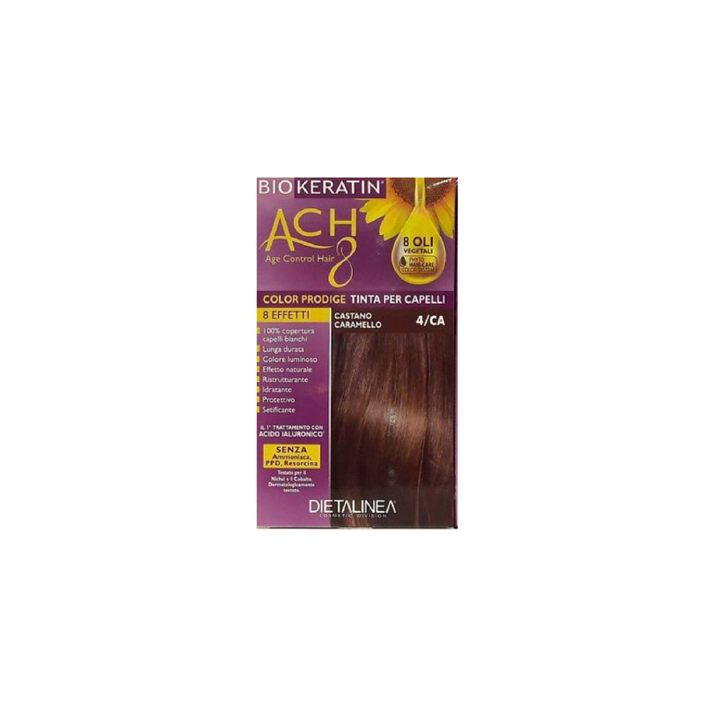 Dietalinea Biokeratin Ach 8 Color Prodige Tinta Per Capelli N. 4/ca Castano Caramello 