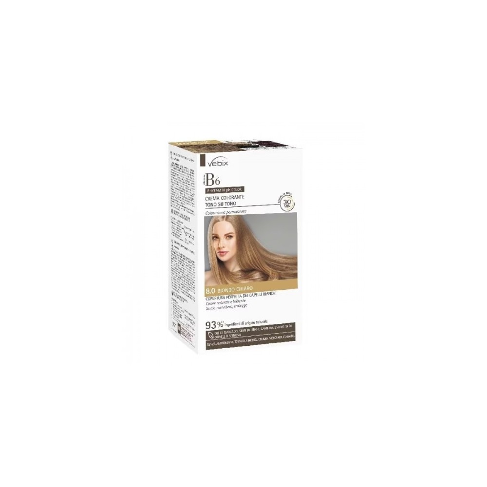 Vebix Phytamin Ph Color Colorazione Per Capelli Senza Ammoniaca N.8.0 Biondo Chiaro 