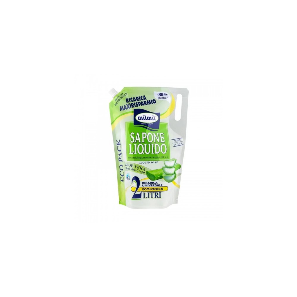 Mil Mil Sapone Liquido All'Aloe Vera Ecoricarica Da 2 L 