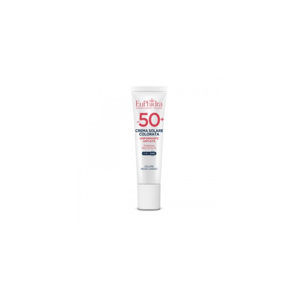 Euphidra Crema Solare Viso 50+ SPF Colorata Protezione Molto Alta 30 Ml Medio Chiara 