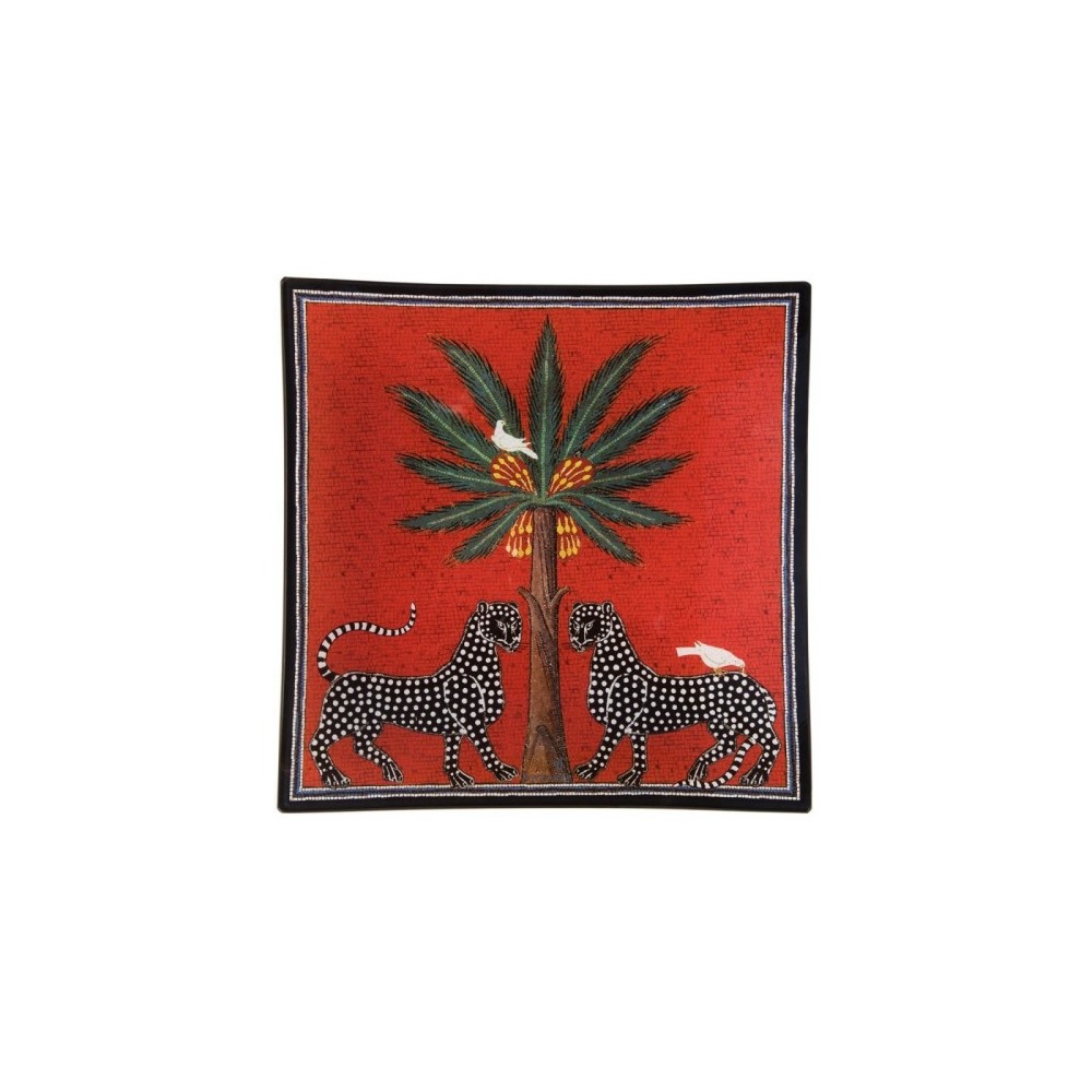 Ortigia Idee Regalo Piatto Grande Di Vetro Mosaico Rosso 