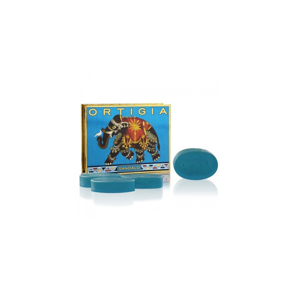 Ortigia Sandalo Scatolacola Con 4 Saponi Da 40 G 
