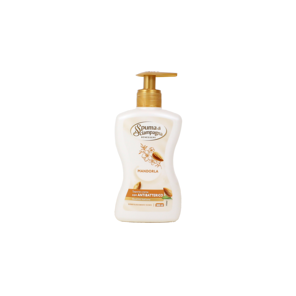 Spuma Di Sciampagna Sapone Crema Idratante Latte Di Mandorla E Burro Di Karitè 300 Ml 