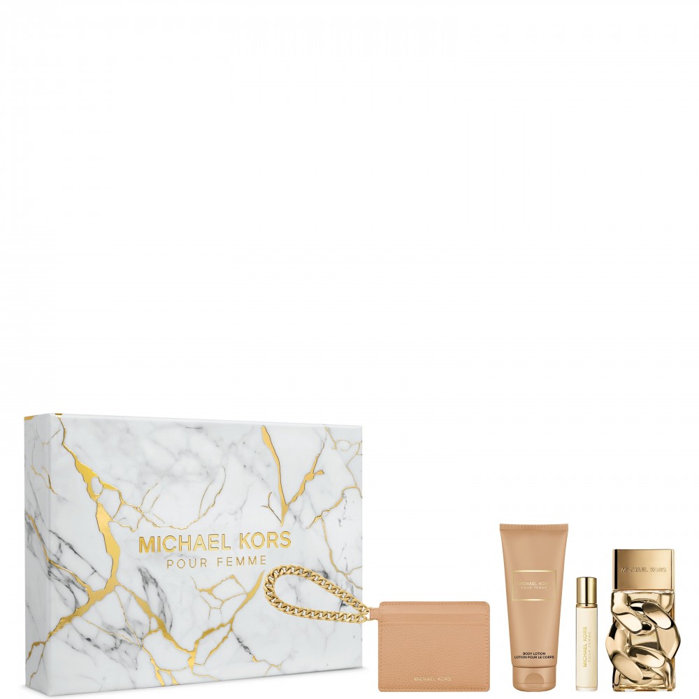 Michael Kors Pour Femme - Edp 100 Ml + Lozione Corpo 100 Ml + Edp Viaggio 10 Ml + Porta Carte 