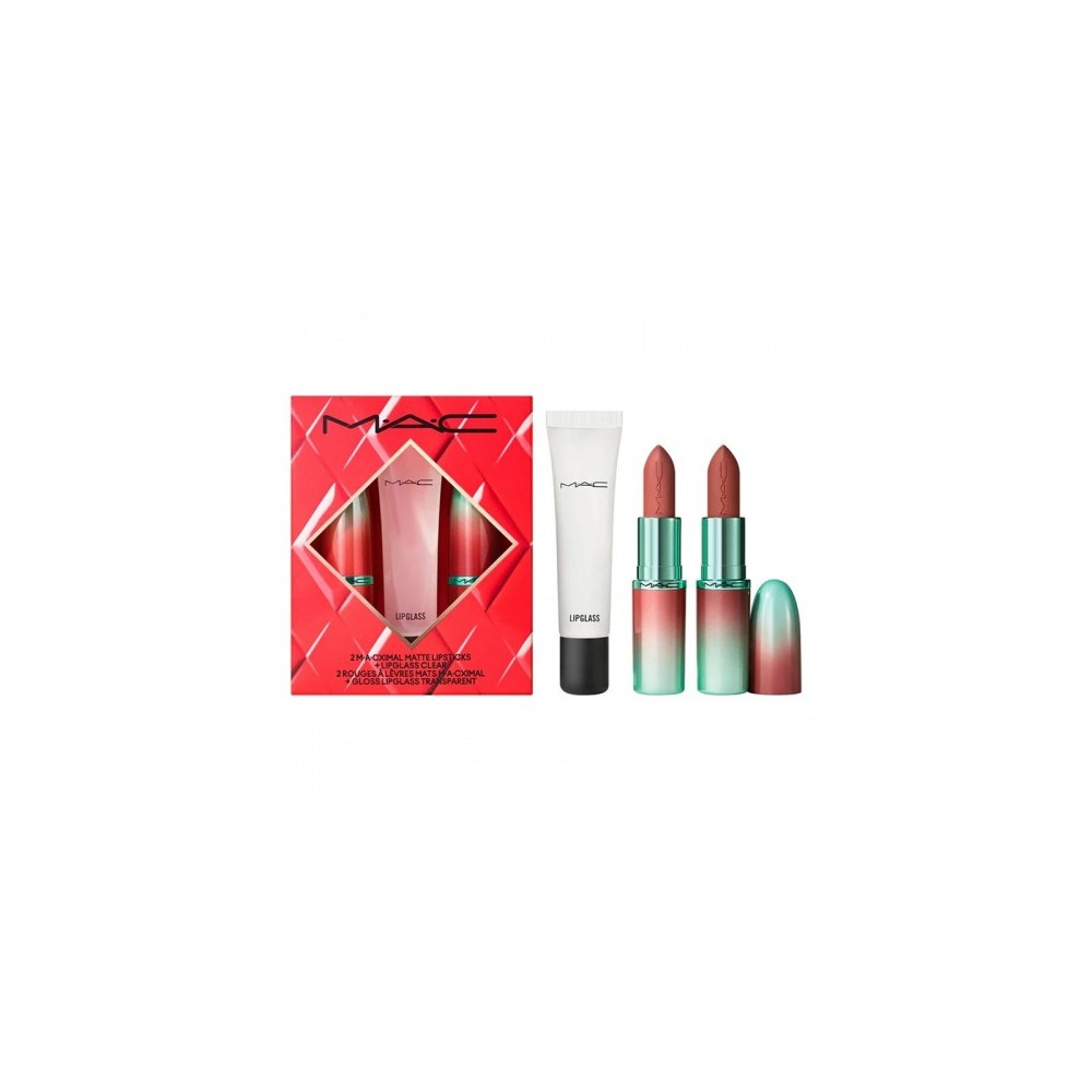 Mac Cosmetics To The Future Lip Trio - Lipstick Silky Matte Velvet Teddy + Lipstick Silky Matte Whirl + Lipglass Trasparente 
