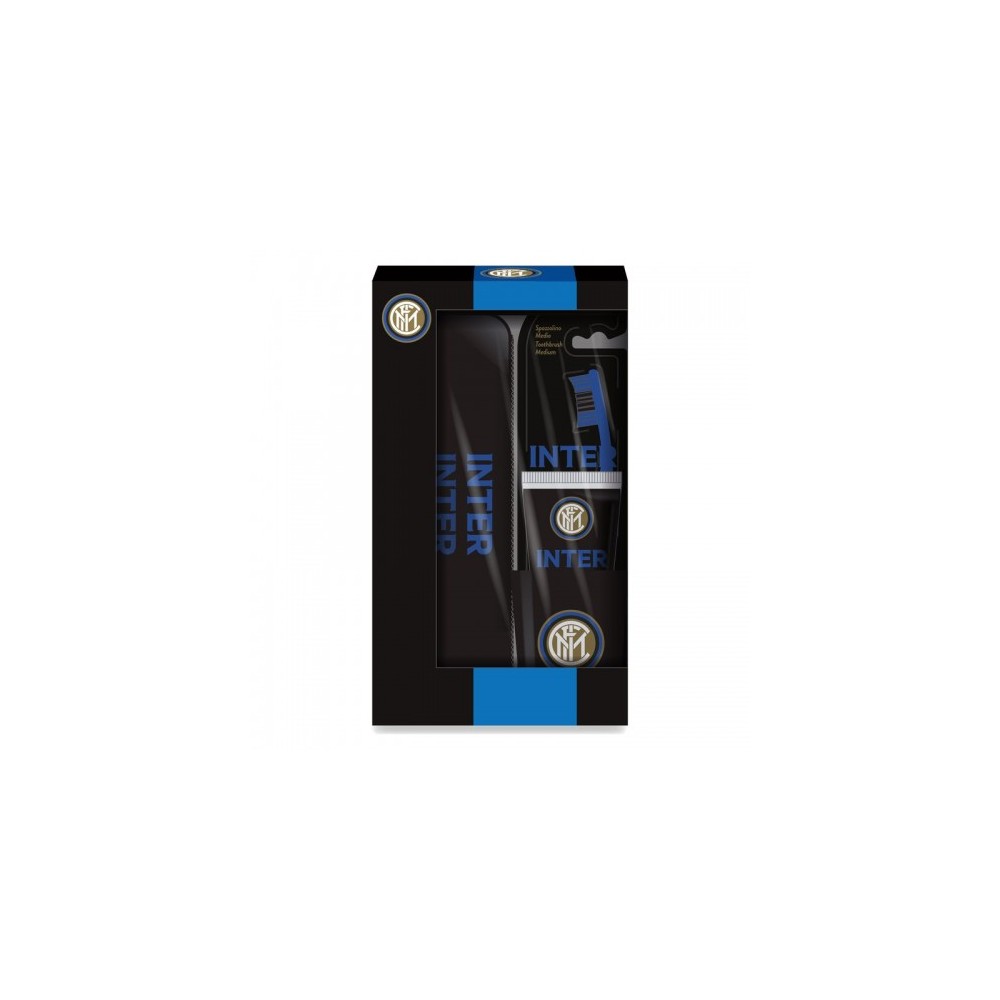 Inter Cofanetto con Spazzolino + Dentifricio + Bicchiere + Astuccio + Deodorante + Doccia Shampoo 