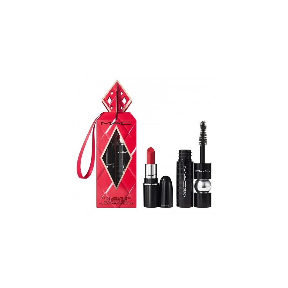 Mac Cosmetics Future Favourites Mini Lip And Eye Kit - Mascara Mega Brush + Rossetto Mini Lustreglass Sheer-Shine 