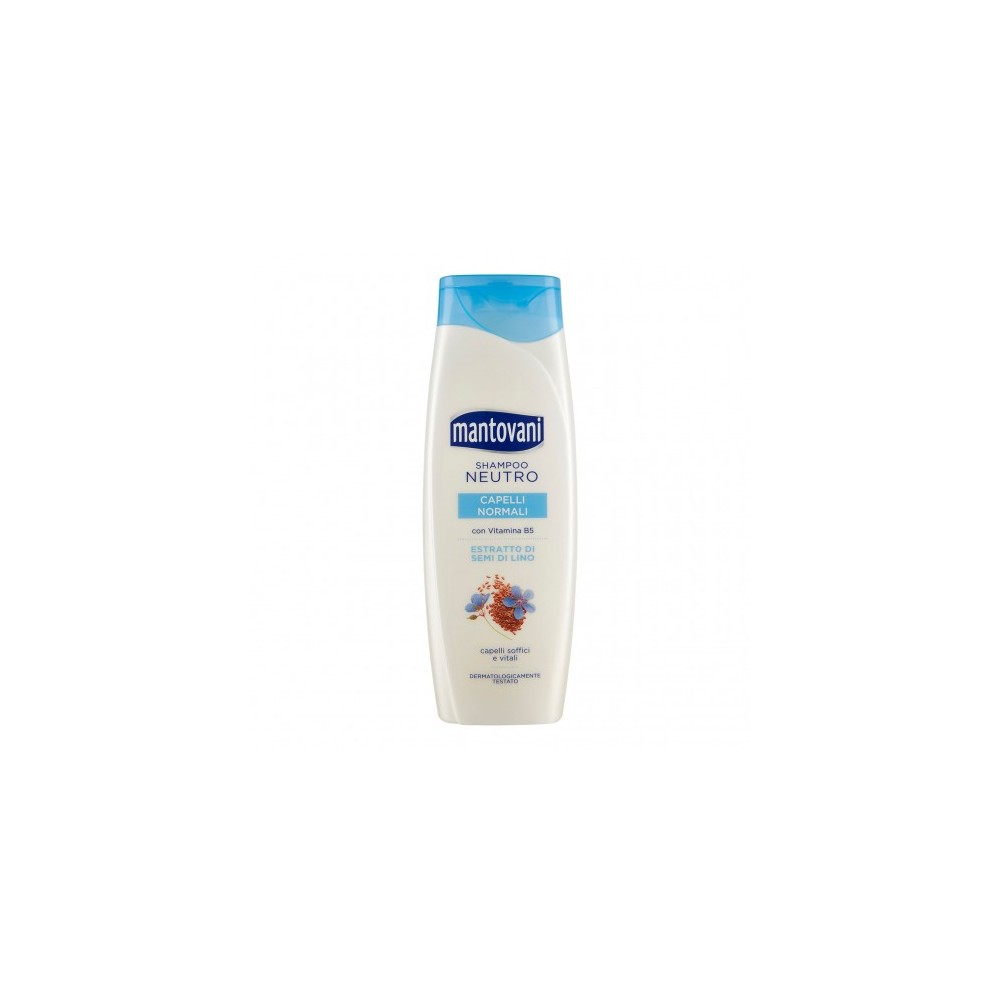 Mantovani Shampoo Neutro Per Capelli Normali Con Estratto Di Semi Di Lino 400 ml 