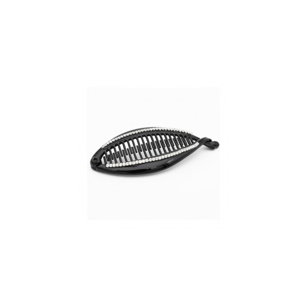 Ib Fashion Hair Pinza a Pesce Nera Con Strass 