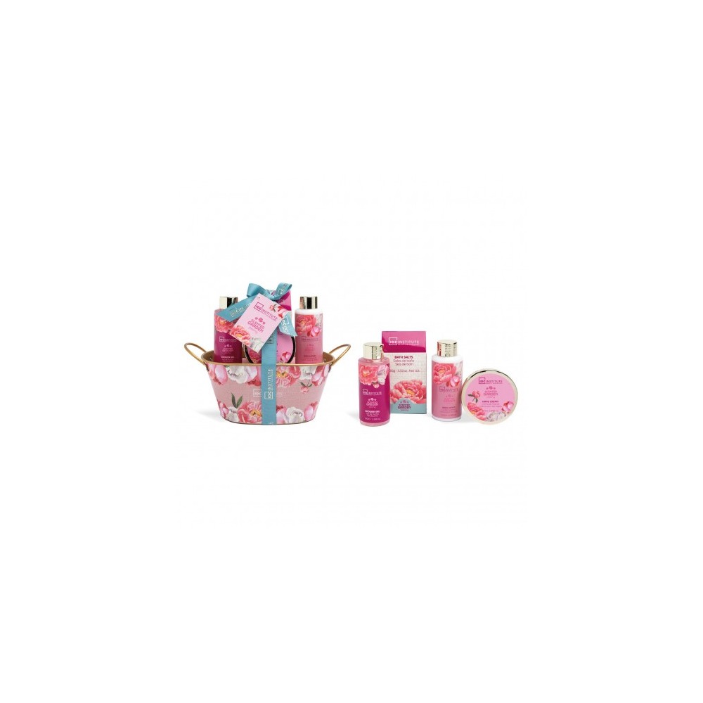 Idc Institute Scented Garden Peony - Bagnodoccia 100 Ml + Sali da bagno 100 g + Lozione Corpo 100 Ml + Crema Mani 50 Ml 