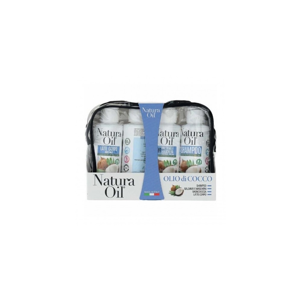Natura Oil Olio Di Cocco - Latte Corpo 100 Ml + Shampoo 100 Ml + Balsamo 100 Ml + Bagnodoccia 100 Ml 
