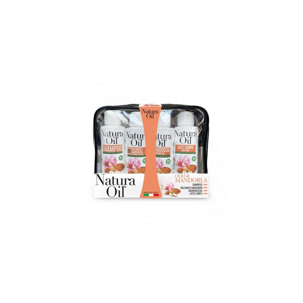 Natura Oil Olio Di Mandorla - Shampoo 100 Ml + Balsamo 100 Ml + Bagnodoccia 100 Ml + Latte Corpo 100 Ml 