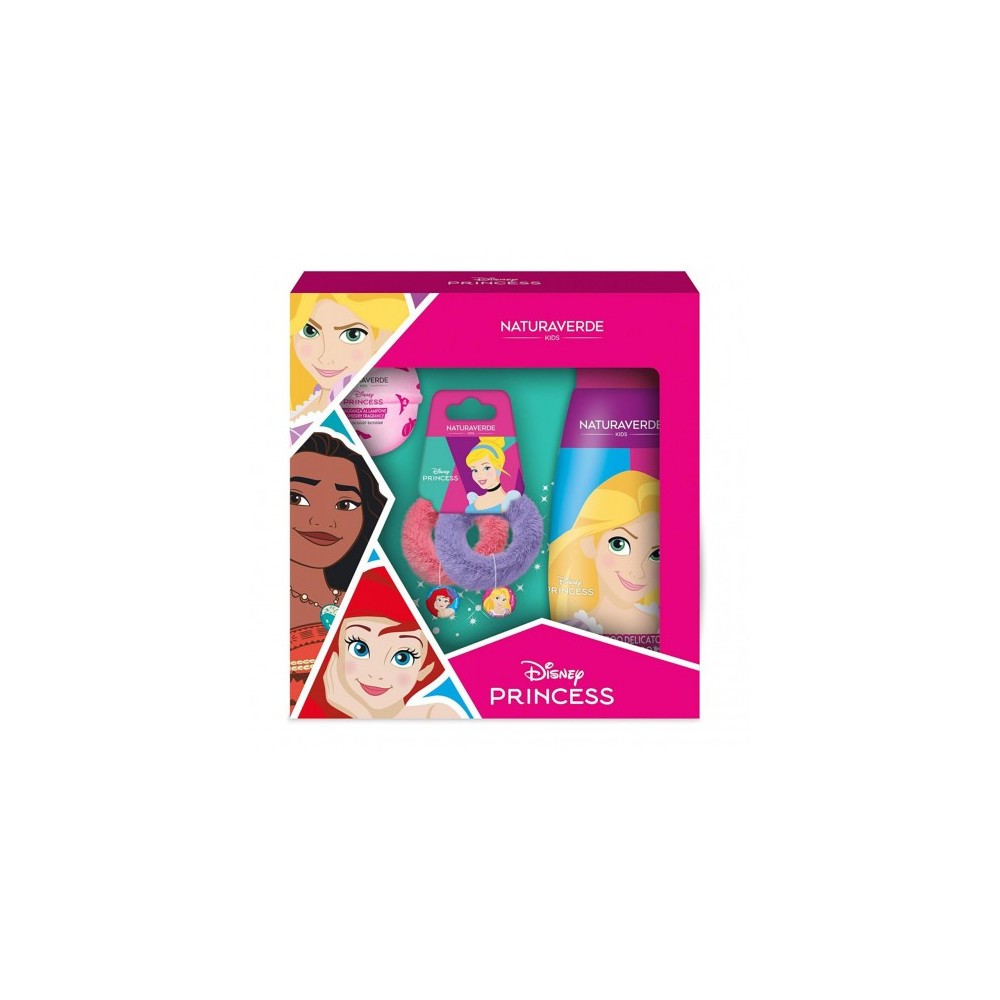 Naturaverde Disney Princess - Shampoo 300 ml + Bath Bomb 100 g + 2 Elastici per Capelli 