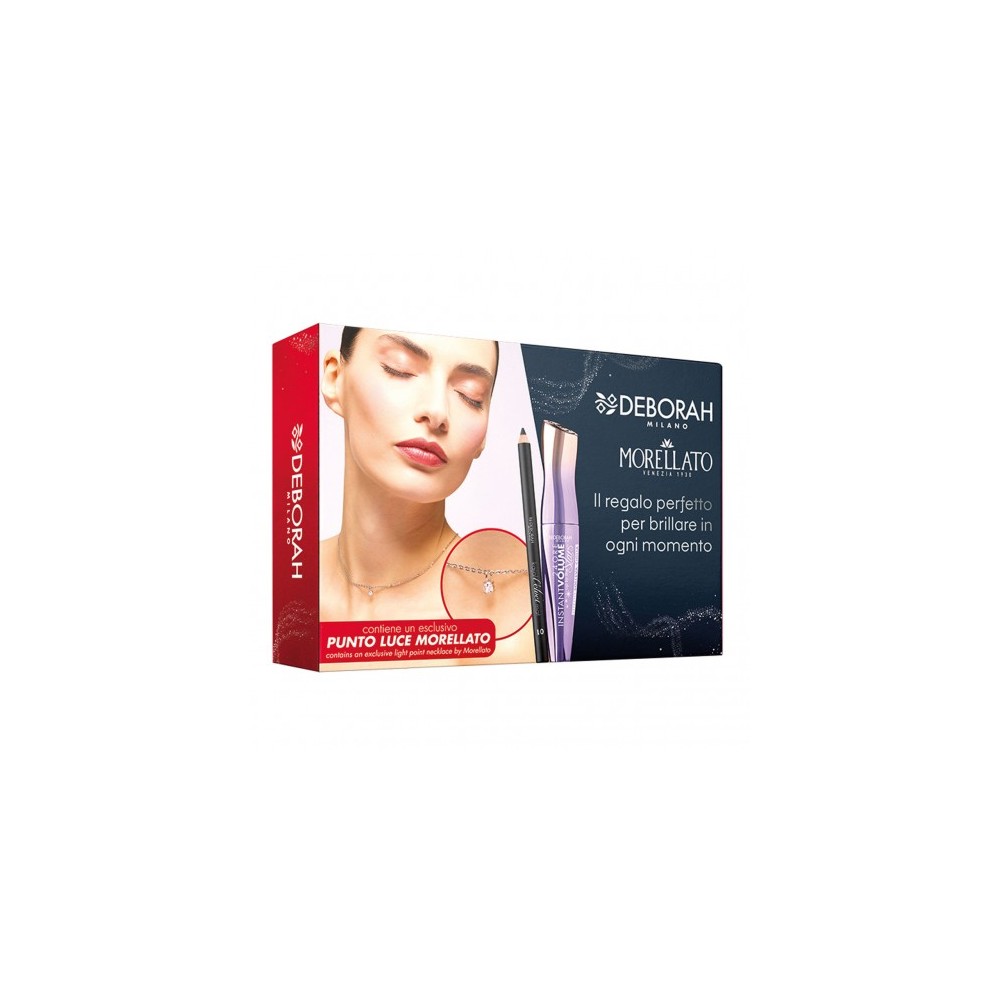 Deborah Mascara Instant Volume Up To The Stars + Matita Occhi Kajal Velvet Mat N. 01 + Punto Luce Morellato 