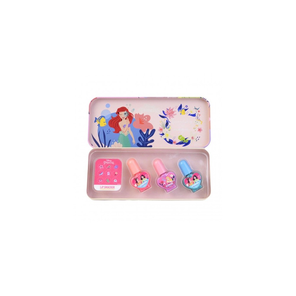 Lip Smacker Disney Princess - Custodia in Latta + 3 Smalti per Unghie 