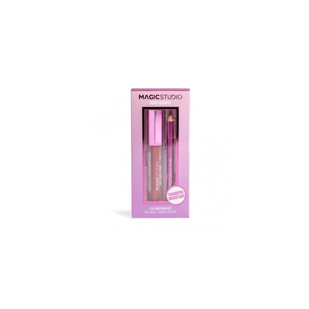 Magic Studio Rose Quartz Lip Contour Kit - Lip Liner + Liquid Lipstick 