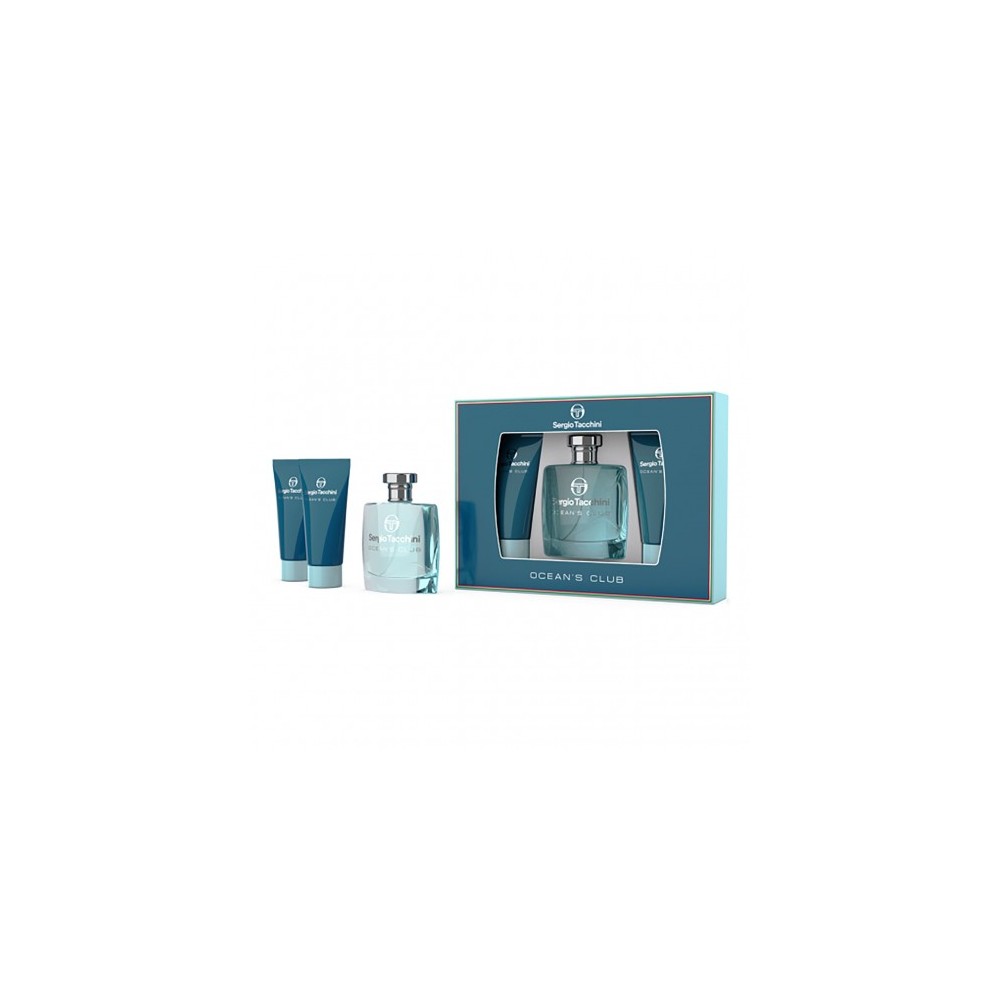 Sergio Tacchini Ocean's Club - Eau de Toilette Uomo 100 ml + Shower Gel 100 ml + Aftershave Balm 100 ml 