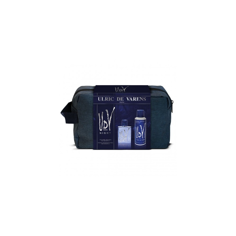 Ulric De Varens Night - Eau de Toilette Uomo 60 ml + Deo Spray 200 ml + Pochette 