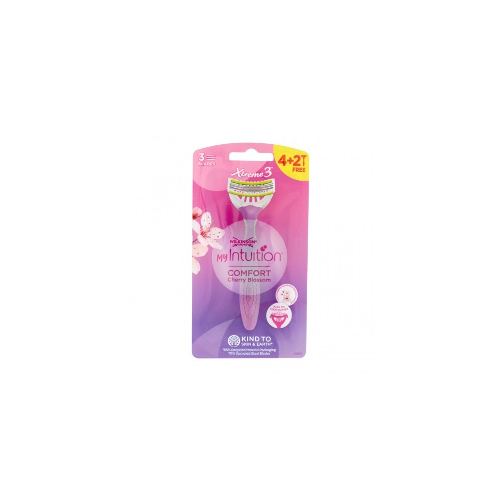 Wilkinson My Intuition Xtreme3 Comfort Cherry Blossom - Rasoio Donna Manico + 6 lame 
