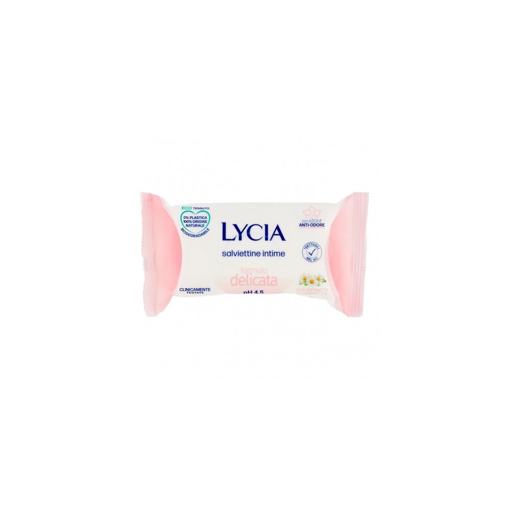 Lycia 12 Salviettine Intime Formula Delicata Con pH 4.5 con Estratto di Camomilla 