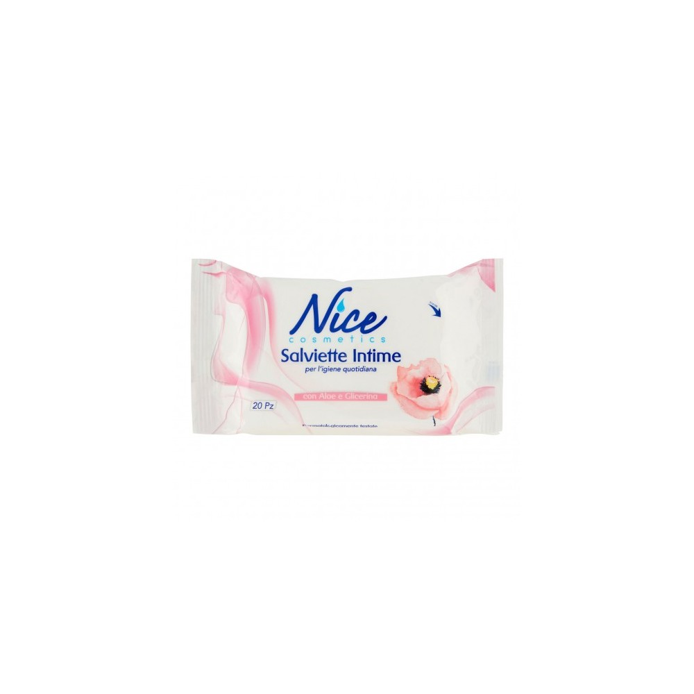 Nice 20 Salviette Intime Con Aloe e Glicerina 